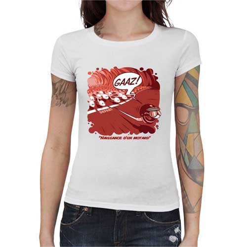 T shirt Motarde - Naissance d'un Motard