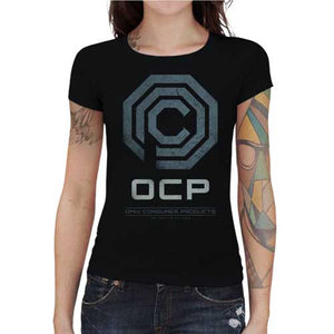 tshirt-femme-robocop-avec-le-logo-ocp-coton-bio-noir