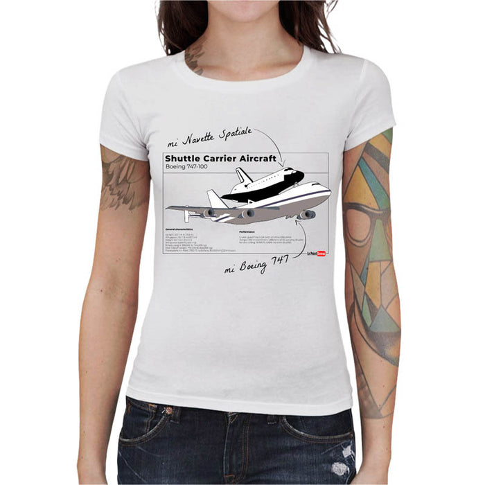 T-shirt Geekette - Shuttle Carrier Aircraft - Noir