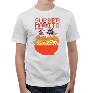 T-shirt Enfant Geek - Mario Broth, Coloris Blanc, Collections SOLDES, T-SHIRT GEEK ENFANT, Vendor - Ppmind, Checkpoint