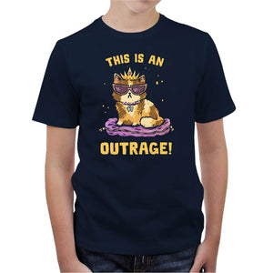 T-shirt Enfant Geek - This is an Outrage, Coloris Bleu Nuit, Collections SOLDES, T-SHIRT GEEK ENFANT, Top des ventes - Checkpoint, Vendor - KG07, Checkpoint