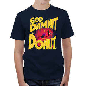 T-shirt Enfant Geek - Got Damnit Donut !, Coloris Bleu Nuit, Collections SOLDES, T-SHIRT GEEK ENFANT, Top des ventes - Checkpoint, Checkpoint