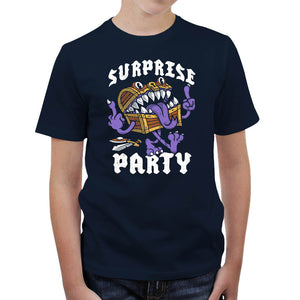 T-shirt Enfant Geek - Surprise Party, Coloris Bleu Nuit, Collections T-SHIRT GEEK ENFANT, Vendor - Nemons, Checkpoint