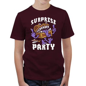 T-shirt Enfant Geek - Surprise Party, Coloris Cerise, Collections T-SHIRT GEEK ENFANT, Vendor - Nemons, Checkpoint