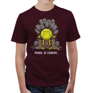 T-shirt Enfant Geek - Padel is Coming, Coloris Cerise, Collections SOLDES, T-SHIRT GEEK ENFANT, Top des ventes - Checkpoint, Vendor - Tawan, Checkpoint