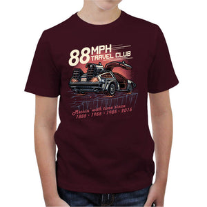 T-shirt Enfant Geek - 88 Mph Travel Club, Coloris Cerise, Collections SOLDES, T-SHIRT GEEK ENFANT, Top des ventes - Checkpoint, Vendor - Glitchygorilla, Checkpoint