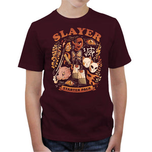 T-shirt Enfant Geek - Slayer Starter Pack, Coloris Cerise, Collections SOLDES, T-SHIRT GEEK ENFANT, Top des ventes - Checkpoint, Vendor - Eduely Studio, Checkpoint