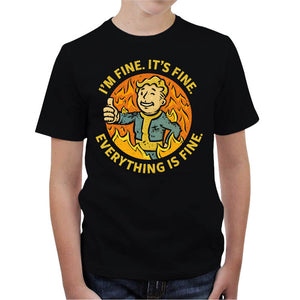 T-shirt Enfant Geek - Vault Boy is fine, Coloris Noir, Collections SOLDES, T-SHIRT GEEK ENFANT, Top des ventes - Checkpoint, Vendor - KG07, Checkpoint