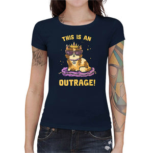 T-shirt Geekette - This is an Outrage, Coloris Bleu Nuit, Collections SOLDES, T SHIRT GEEKETTE, Top des ventes - Checkpoint, Vendor - KG07, Checkpoint