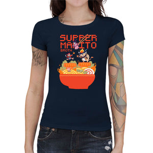 T-shirt Geekette - Mario Broth, Coloris Bleu Nuit, Collections SOLDES, T SHIRT GEEKETTE, Vendor - Ppmind, Checkpoint