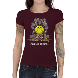 T-shirt Geekette - Padel is Coming, Coloris Cerise, Collections SOLDES, T SHIRT GEEKETTE, Top des ventes - Checkpoint, Vendor - Tawan, Checkpoint