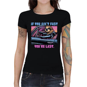 T-shirt Geekette - Fast or Last, Coloris Noir, Collections SOLDES, T SHIRT GEEKETTE, Top des ventes - Checkpoint, Vendor - Glitchygorilla, Checkpoint