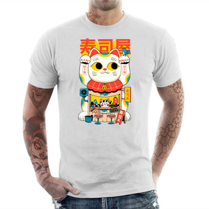T-shirt Geek Homme - Lucky Sushi Bar, Coloris Blanc, Collections SOLDES, T-SHIRT GEEK HOMME, Top des ventes - Checkpoint, Vendor - Ppmind, Checkpoint