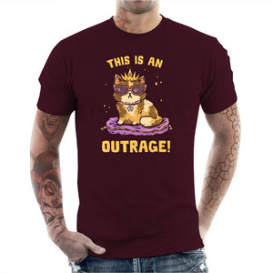 T-shirt Geek Homme - This is an Outrage, Coloris Cerise, Collections SOLDES, T-SHIRT GEEK HOMME, Top des ventes - Checkpoint, Vendor - KG07, Checkpoint