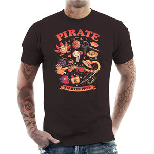 T-shirt Geek Homme - Pirate Starter Pack, Coloris Chocolat, Collections SOLDES, T-SHIRT GEEK HOMME, Top des ventes - Checkpoint, Vendor - Eduely Studio, Checkpoint