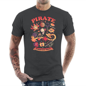 T-shirt Geek Homme - Pirate Starter Pack, Coloris Gris Foncé, Collections SOLDES, T-SHIRT GEEK HOMME, Top des ventes - Checkpoint, Vendor - Eduely Studio, Checkpoint
