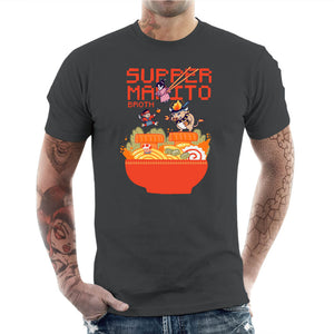 T-shirt Geek Homme - Mario Broth, Coloris Gris Foncé, Collections SOLDES, T-SHIRT GEEK HOMME, Vendor - Ppmind, Checkpoint