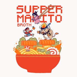 Tshirt Mario Broth, Coloris Blanc, Collections Nouveautés Checkpoint !, SOLDES, T shirt Original et plein d'Humour, T-SHIRT JEUX VIDÉOS, T-SHIRT MARIO, T-SHIRT NINTENDO, T-shirt pour Geek pas chers, Vendor - Ppmind, Checkpoint
