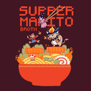 Tshirt Mario Broth, Coloris Cerise, Collections Nouveautés Checkpoint !, SOLDES, T shirt Original et plein d'Humour, T-SHIRT JEUX VIDÉOS, T-SHIRT MARIO, T-SHIRT NINTENDO, T-shirt pour Geek pas chers, Vendor - Ppmind, Checkpoint
