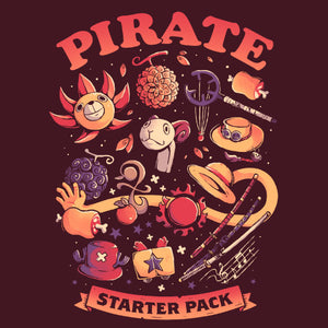 Tshirt Pirate Starter Pack, Coloris Cerise, Collections Nouveautés Checkpoint !, SOLDES, T-SHIRT MANGA ET ANIMÉS, T-shirt pour Geek pas chers, Top des ventes - Checkpoint, Vendor - Eduely Studio, Checkpoint