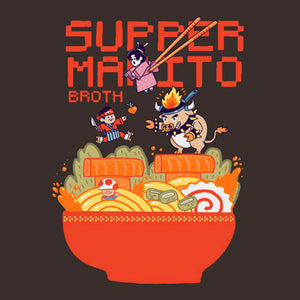Tshirt Mario Broth, Coloris Chocolat, Collections Nouveautés Checkpoint !, SOLDES, T shirt Original et plein d'Humour, T-SHIRT JEUX VIDÉOS, T-SHIRT MARIO, T-SHIRT NINTENDO, T-shirt pour Geek pas chers, Vendor - Ppmind, Checkpoint
