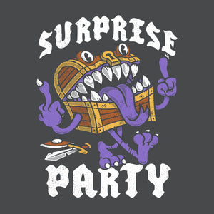 Tshirt Surprise Party, Coloris Gris Foncé, Collections Nouveautés Checkpoint !, T shirt Original et plein d'Humour, T-shirt pour Geek pas chers, T-shirts Fantasy : Entrez dans un univers magique et épique, Vendor - Nemons, Checkpoint