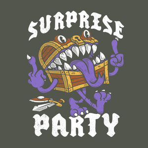 Tshirt Surprise Party, Coloris Khaki, Collections Nouveautés Checkpoint !, T shirt Original et plein d'Humour, T-shirt pour Geek pas chers, T-shirts Fantasy : Entrez dans un univers magique et épique, Vendor - Nemons, Checkpoint