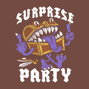Tshirt Surprise Party, Coloris Sienna, Collections Nouveautés Checkpoint !, T shirt Original et plein d'Humour, T-shirt pour Geek pas chers, T-shirts Fantasy : Entrez dans un univers magique et épique, Vendor - Nemons, Checkpoint