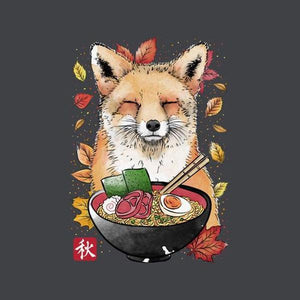Fox Leaves and Ramen - Renard - Couleur Gris Foncé
