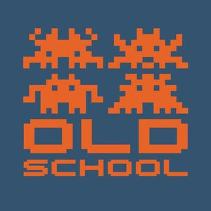 Old School - Pixel Art - Couleur Bleu Gris