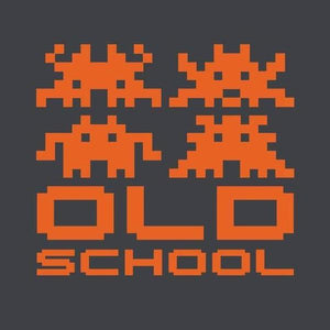 Old School - Pixel Art - Couleur Gris Foncé
