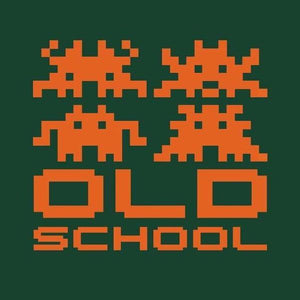 Old School - Pixel Art - Couleur Vert Bouteille