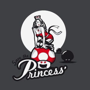 Save the Princess - Peach - Couleur Gris Foncé