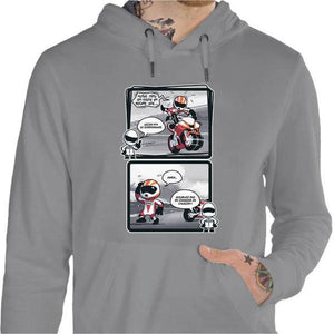 Sweat Moto - Guidonnage - Couleur Gris Chine - Taille S