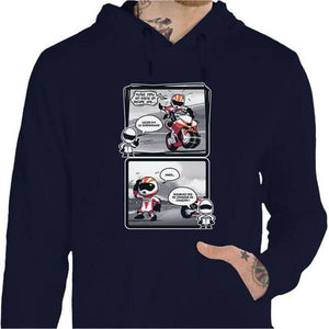 Sweat Moto - Guidonnage - Couleur Marine - Taille S