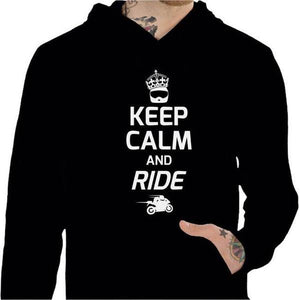 Sweat Moto - Keep Calm and Ride - Couleur Noir - Taille S