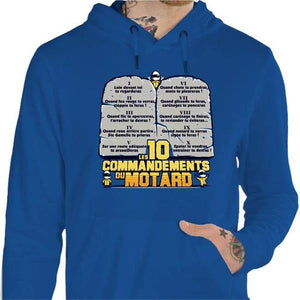 Sweat Moto - Les 10 commandements - Couleur Bleu Royal - Taille S