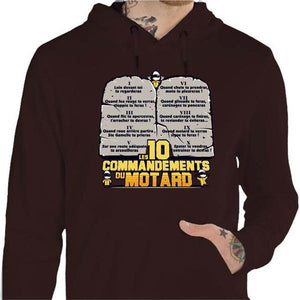 Sweat Moto - Les 10 commandements - Couleur Chocolat - Taille S