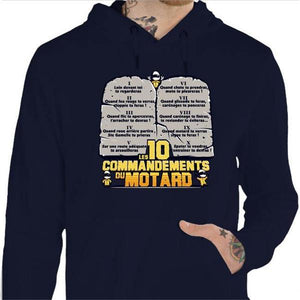 Sweat Moto - Les 10 commandements - Couleur Marine - Taille S