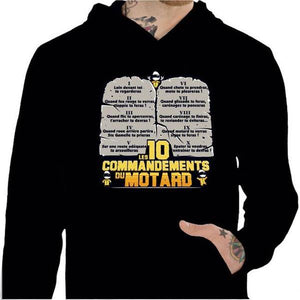 Sweat Moto - Les 10 commandements - Couleur Noir - Taille S