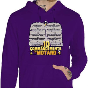Sweat Moto - Les 10 commandements - Couleur Violet - Taille S