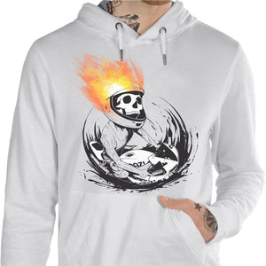 Sweat Moto - Skull Fire - Couleur Blanc - Taille S