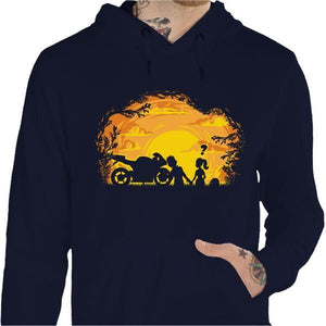 Sweat Moto - Sunset - Couleur Marine - Taille S