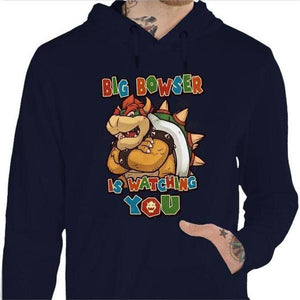 Sweat geek - Big Bowser - Couleur Marine - Taille S