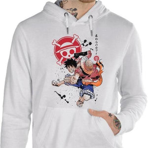 Sweat geek - Captain Luffy - Couleur Blanc - Taille S