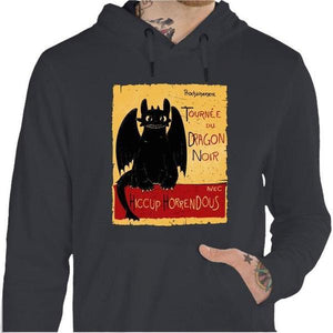 Sweat geek - Dragon Noir - T shirt Krokmou - Couleur Gris Foncé - Taille S