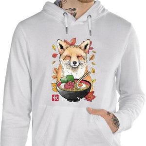 Sweat geek - Fox Leaves and Ramen - Couleur Blanc - Taille S