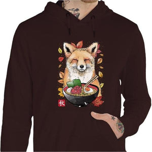 Sweat geek - Fox Leaves and Ramen - Couleur Chocolat - Taille S