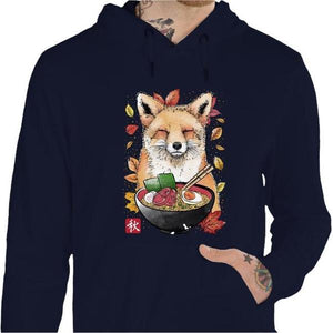 Sweat geek - Fox Leaves and Ramen - Couleur Marine - Taille S