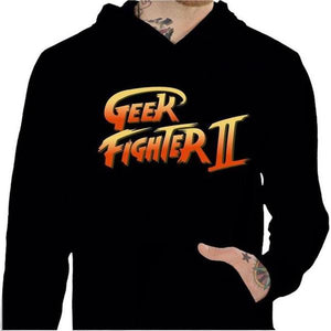 Sweat geek - Geek Fighter II - Couleur Noir - Taille S